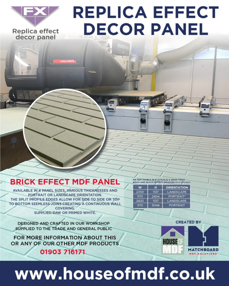 Brick Effect Replica Wall Panel House of MDF